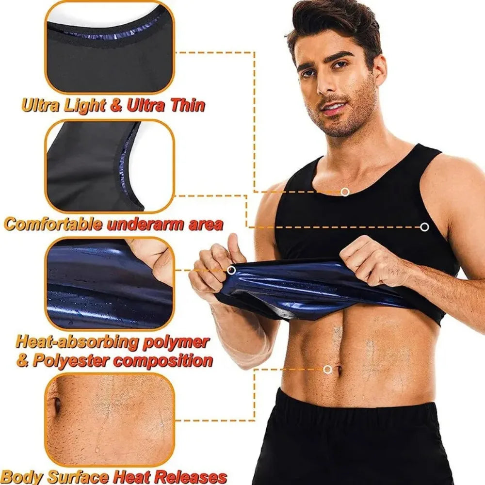 Men’s Sauna Sweat Vest and Heat Trapping Compression Shirt