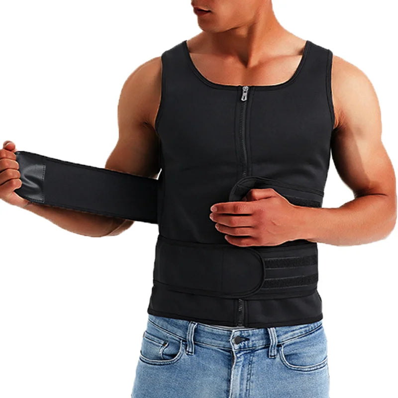 Men’s Double Belt Waist Trainer Vest