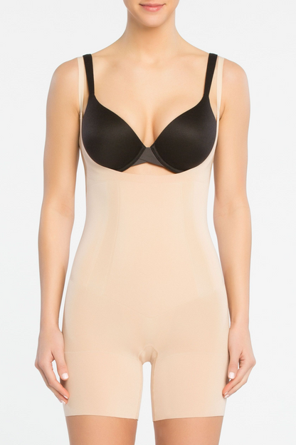 Luxe Open-Bust Mid-Thigh Total Transformation Bodysuit