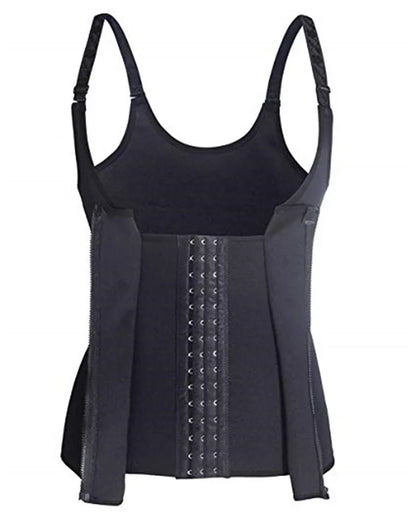 Luxe Front Adjustable Waist Slimming Body Shaper With Shoulder Straps and Zipper