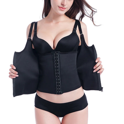 Luxe Front Adjustable Waist Slimming Body Shaper With Shoulder Straps and Zipper