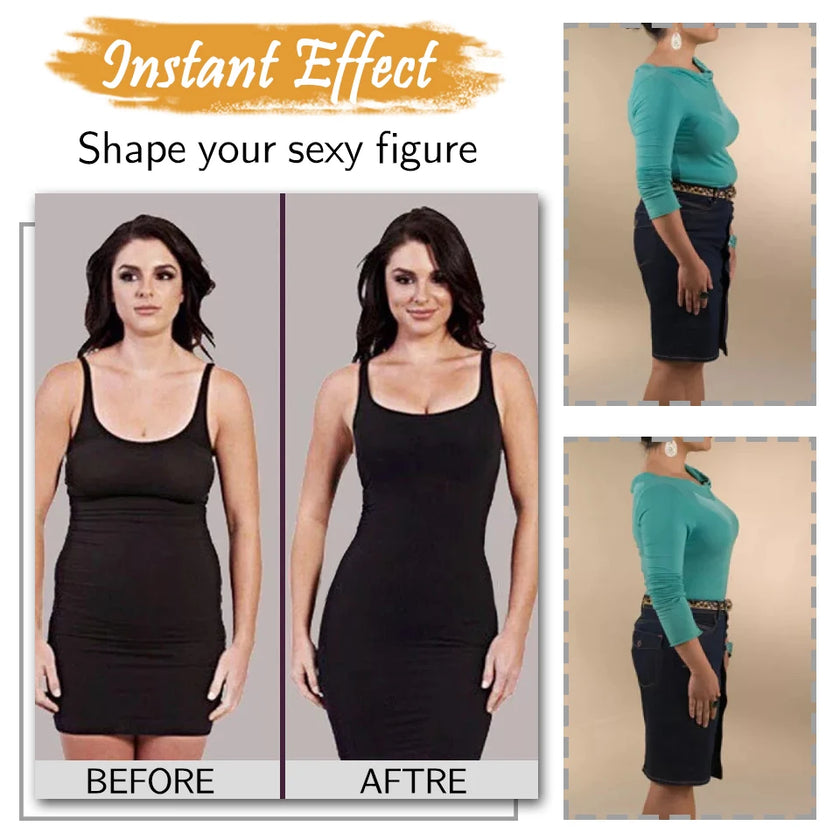 Shapewear Bodysuit Thong Shaper for Women Waist Trainer Body Shaper Deep V Neck Slimming Underwear Built-in Bra Camisoles Tops