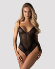 Sheer High Leg Crotchless Lace Bodysuit Blomentis - SlayShape