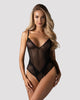 Sheer High Leg Crotchless Lace Bodysuit Blomentis - SlayShape