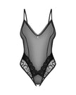 Sheer High Leg Crotchless Lace Bodysuit Blomentis - SlayShape