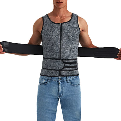 Men’s Double Belt Waist Trainer Vest