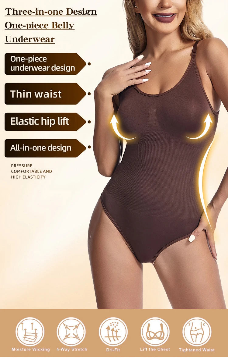 Shapewear Bodysuit Thong Fajas Colombianas Body Shaper Women Seamless Tummy Control Slimming Sheath Flat Belly for Underwear