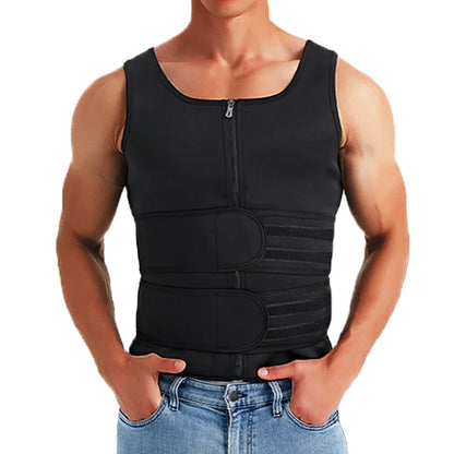 Men’s Double Belt Waist Trainer Vest