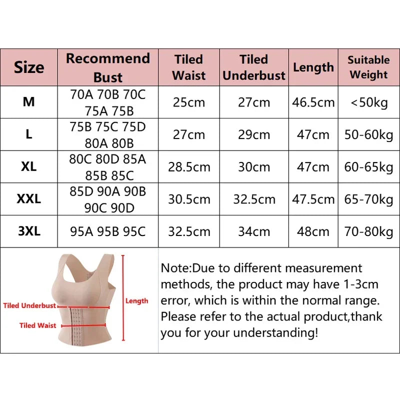 3-in-1 Waist Trainer Buttoned Bra Shapewear