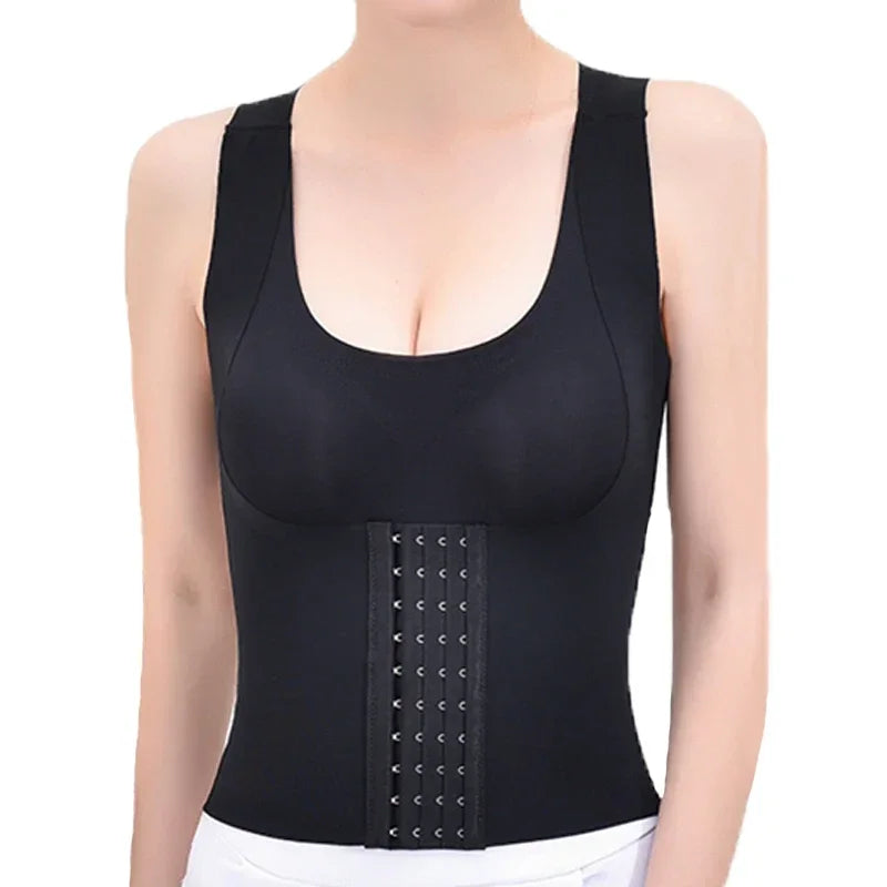 3-in-1 Waist Trainer Buttoned Bra Shapewear