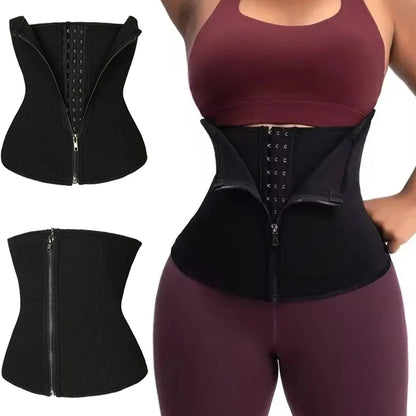 Luxe Front Adjustable Waist Slimming Body Shaper With Zipper (Without Shoulder Straps)