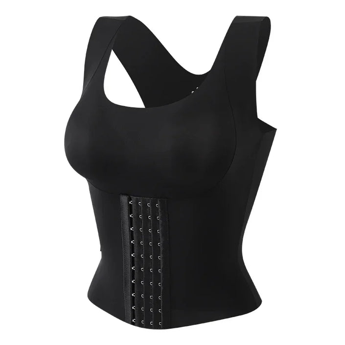 3-in-1 Waist Trainer Buttoned Bra Shapewear