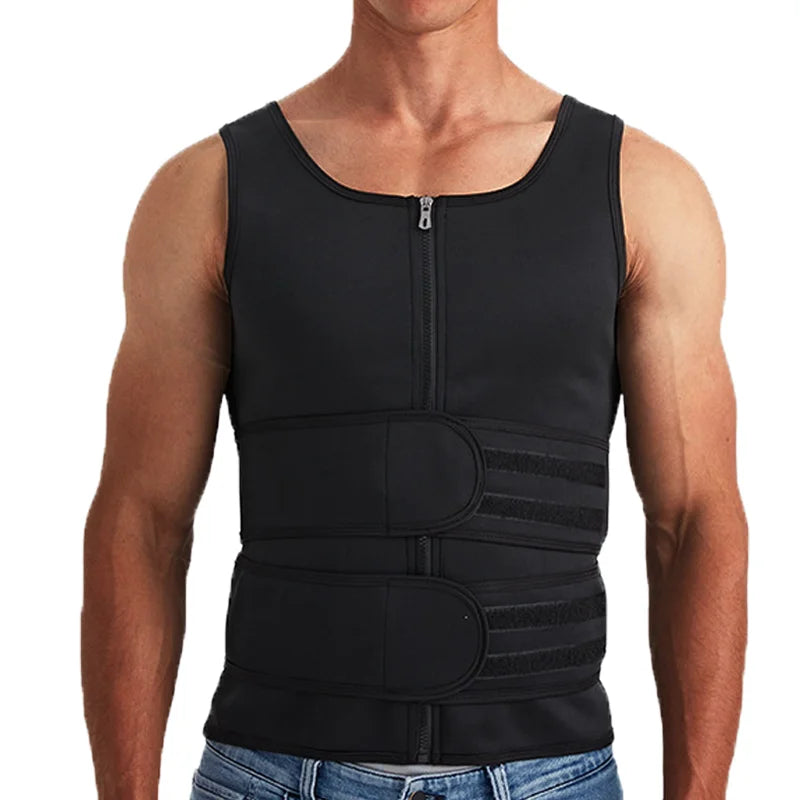 Men’s Double Belt Waist Trainer Vest