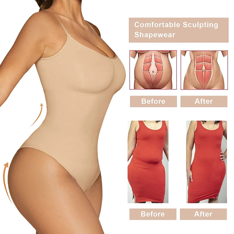 Sculpting Bodysuit Shapewear Seamless Waist Trainer Body Shaper Women Tummy Control Butt Lifter Corset Push Up Cami Lingeries