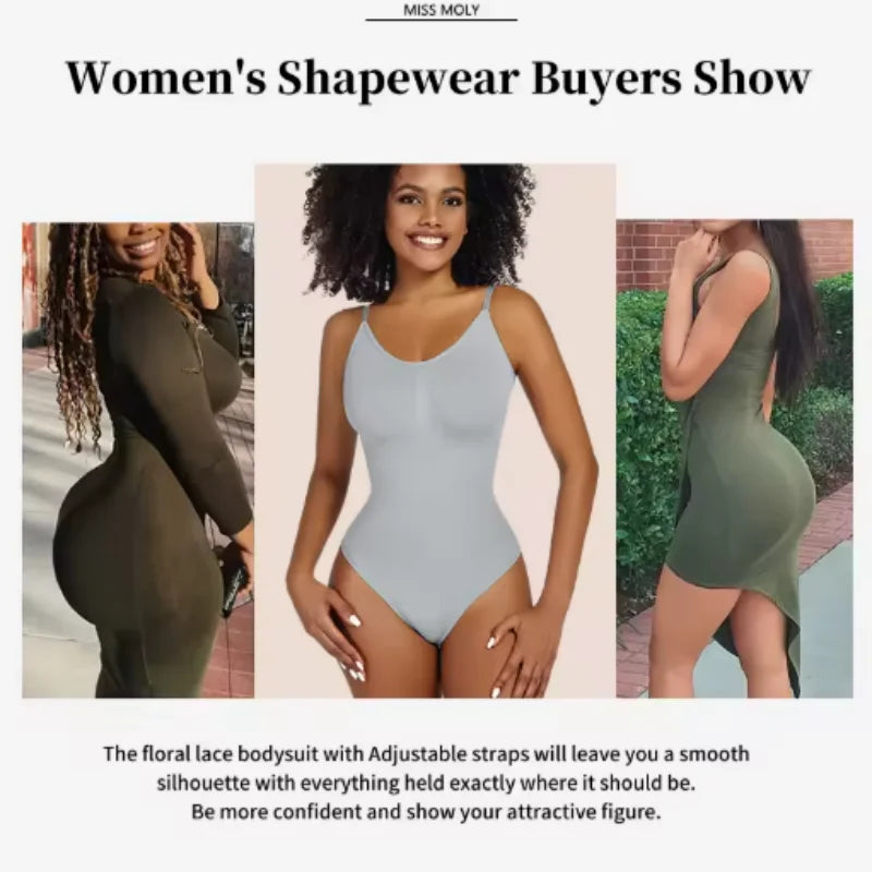 Smoothing Shapewear Bodysuit for Women Faja Full Body Shaper Thong Soft Body Shaping Sculpting Breast Slimming Underwear