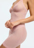 Sheer Mesh Lace Trim Slip Dress Blush Lotus Rosewater - SlayShape