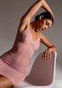 Sheer Mesh Lace Trim Slip Dress Blush Lotus Rosewater - SlayShape