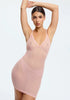 Sheer Mesh Lace Trim Slip Dress Blush Lotus Rosewater - SlayShape